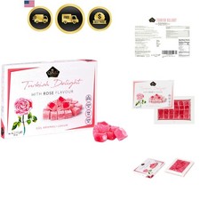 Turkish Delight Rose Flavor Soft Candy  No Nuts Gourmet Snack 40 Pcs Turkish price