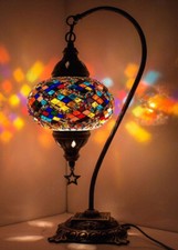Turkish Moroccan Mosaic Bohemian Colorful Table Bedside Lamp Light Lampshade Turkish price