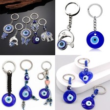 Turkish Hamsa Bead Protection Good Luck Keychain Glass Keyring Blue Evil Eye Hot Turkish price