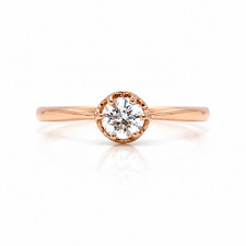 0.42 cttw Natural Diamond Art Deco Solitaire Ring Solid 14K Rose Gold Diamond Solitaire Ring price