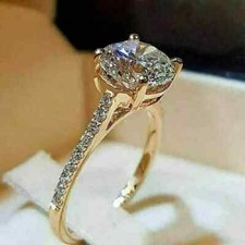 3.00 Ct Treated Round Cut White Diamond Solitaire Ring 925 Silver Certified Diamond Solitaire Ring price