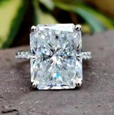 6.68 Ct Radiant Cut White Treated Diamond Solitaire Ring 925 Silver Certified Diamond Solitaire Ring price