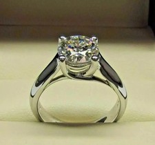 3Ct Round Lab Created Diamond Solitaire 14k White Gold Finish Engagement Ring Diamond Solitaire Ring price