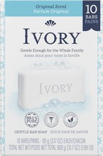Ivory Gentle Bar Soap Original Scent, 900 g Total (10 Count of 90 g Each) Soaps price