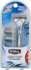 Schickk Quattro Titanium 1 Razor and 3 Refill Blade Cartridges Razors and Refills price