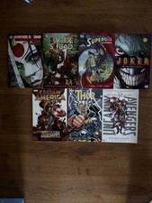 Lot Of 7 DC & Marvel Miscellaneous Graphic Novels - Joker, Thor, Suicide Squad Miscellaneous Novels price
