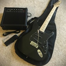 Full-Size Black Electric Guitar Starter Package with 20-Watt Amp and Accessories Electric Guitars price