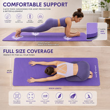 Purple Thick Yoga Mat NBR Non Slip Workout Training Home Aerobics Pilates 183cms Pilates Mat price
