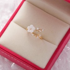 Fashion Flower Heart Butterfly Leaf Opening Ring Women Adjustable Jewelry Gift Gold Ring price