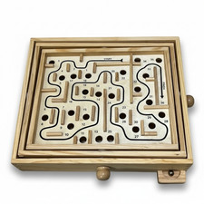 Wooden Marble Maze Labyrinth Tilt Balance Dexterity Puzzle Game Board Brain Game Brain Games price