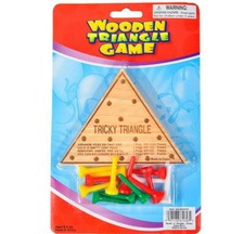 1 NEW WOODEN TRICKY TRIANGLE GAME BRAIN TEASER PEG CHALLENGE IQ TEST PARTY FAVOR Brain Games price