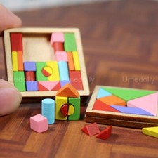 1SET Dollhouse Miniature 1:12 Scale Blocks Puzzle Wooden Accessories Puzzle & Accessories price