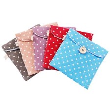 Sanitary Napkin Bag Toiletry Period Pad Bag Tampon Holder Mini Purse Button Loop Sanitary Pads and Tampons price