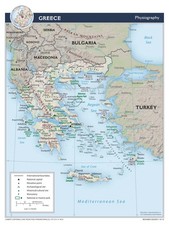 Greece Physical Geography Geographic Physiographic Map Country Nation Print Geography price