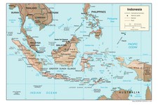 Indonesia Physical Geography Geographic Physiographic Map Country Nation Print Geography price