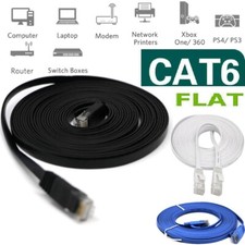 RJ45 CAT6 6FT 10FT 30FT 50FT 100FT 200FT Ethernet Network Cable Cord Flat LOT US Network Cable price