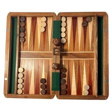 Wooden Inlaid Backgammon Set - 36cm x 26cm with Wooden Pieces and Dice Backgammon price
