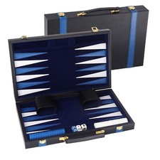 Classic Large Folding PU Leather Backgammon Board Game Set w/UREA Game Pieces Backgammon price