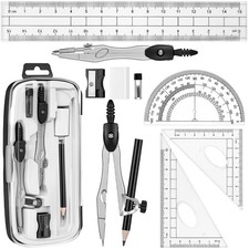 Geometry Math Set for Kids 10 Pcs Student Tools with Shatterproof Storage Box Geometry price