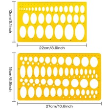 2Pc 21/25cm Ellipse Isometric Oval Geometry College Math Stencil Template Office Geometry price
