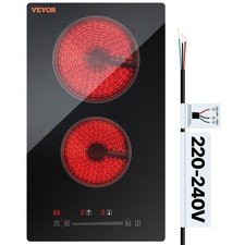 VEVOR Built-in Electric Cooktop Radiant Ceramic Cooktop 2 Burners 11.6x20 inch Built-in Cooktops price
