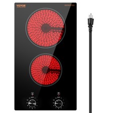 VEVOR Built-in Electric Cooktop Radiant Ceramic Cooktop 2 Burners 20.1x11.6 inch Built-in Cooktops price