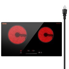 VEVOR Built-in Electric Cooktop Radiant Ceramic Cooktop 2 Burners 23.6x13.3 inch Built-in Cooktops price