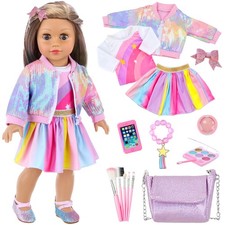 UNICORN ELEMENT American 18 Inch Doll Makeup Accessories and Clothes,Sequin B... Makeup Brushes and Accessories price