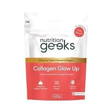 Nutrition Geeks Collagen Glow Up Powder New & Improved 14000mg 420g 30 Serving Protein Powders price