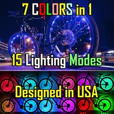 NEW Bicycle Bike Wheel Lights 7 COLORS in 1 LED String Fits any Spoke Rim Tires Bicycle Accessories price