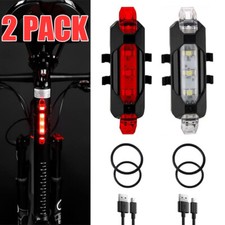 2 Set USB Rechargeable LED Bicycle Headlight Bike Front Rear Lamp Cycling Light Bicycle Accessories price