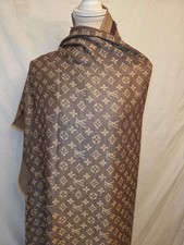 100% Authentic LV Scarf Shawl Stole Wrap 65% Cashmere 35% Silk Brown PreOwned Shawl price