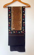 Leopard Floral Silk Feel Vintage Scarf CM by Pabst Reversible Navy Brown, 59 Shawl price