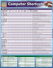 Computer Shortcuts QuickStudy - Misc. Supplies, by BarCharts Inc. - Very Good Other Computer Books price