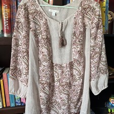 Women’s Westport 1962 Lightweight Blouse Size XL Pink And Burgundy Blouse price