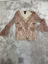 The Limited Women's Blouse Size Medium Multicolor Bell Sleeve V-Neck Lightweight Blouse price