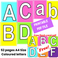 Printable alphabet A-Z Large letters 52 set for preschool learning kids A4 pdf Education Sets price