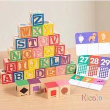 26pcs Wooden ABC Letters Building Blocks Learning Education Toys Kids gift Education Sets price