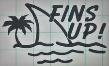 Fins Up Palm Tree Die-Cut Vinyl & Chrome Vinyl Indoor Outdoor Car Window Decal Fins (Outdoor) price