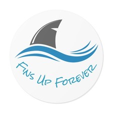Fins Up Forever Jimmy Buffett Parrot Head Round Vinyl Sticker indoor/outdoor Fins (Outdoor) price