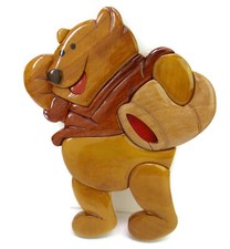 8-3/4" Winnie The Pooh 3D Intarsia Wooden Wall Art Decor Wooden Wall Art price