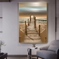Beach Wooden Bridge Landscape Canvas Painting Canvas Wall Art Posters Prints Art Wooden Wall Art price