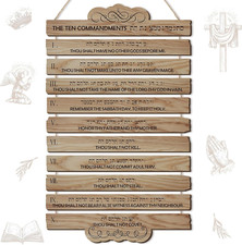 10 Commandments Christian Wall Art Wooden Bible Verse Wall Decor Hanging Reli... Wooden Wall Art price
