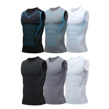 Men Compression Shirt Version Ionic Shaping Sleeveless Vest Sport Tank Top S-2XL Fitwear (Fitness Clothing) price