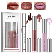 3pcs Peel Off Lip Liner Stain and Lip Gloss Combo Set, Moisturizing Long Last... Lipsticks & Lip Glosses price