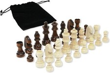 DA VINCI Staunton Wood Chess Pieces 32 Chessmen and Storage Bag (2.5 Inch King) Chess price
