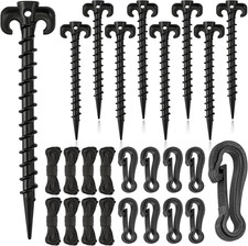 27 Pieces Plastic Inflatable Stakes Set, Include Tent Stakes, Tethers Ropes and Camping Set & Festival Package price