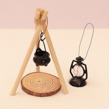 Miniature Camping Cooking Set Lamp for Micro Landscape Fairy Garden Festival Camping Set & Festival Package price