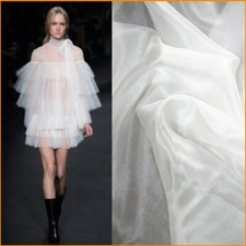 1 Yds Super Thin Natural White Silk Chiffon Sheer Fabric Wedding Silk Ponge YDS price