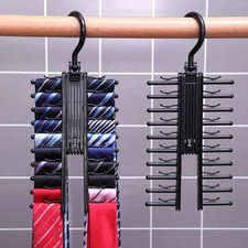 Adjustable X Neck Tie Rack Holder w/ Non-Slip Clip Necktie Belt Hanger Organizer Closet Organiser price